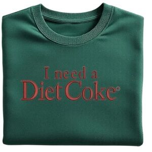 I need a diet coke NEW Embroidered crewneck sweatshirt any SZ S M L XL trending